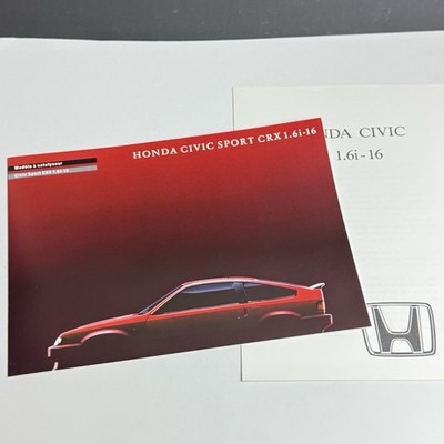 Honda Civic Sport CRX 1.6i-16 / 6p FR Prospekt + 8P GENEVA English Press CH 1986