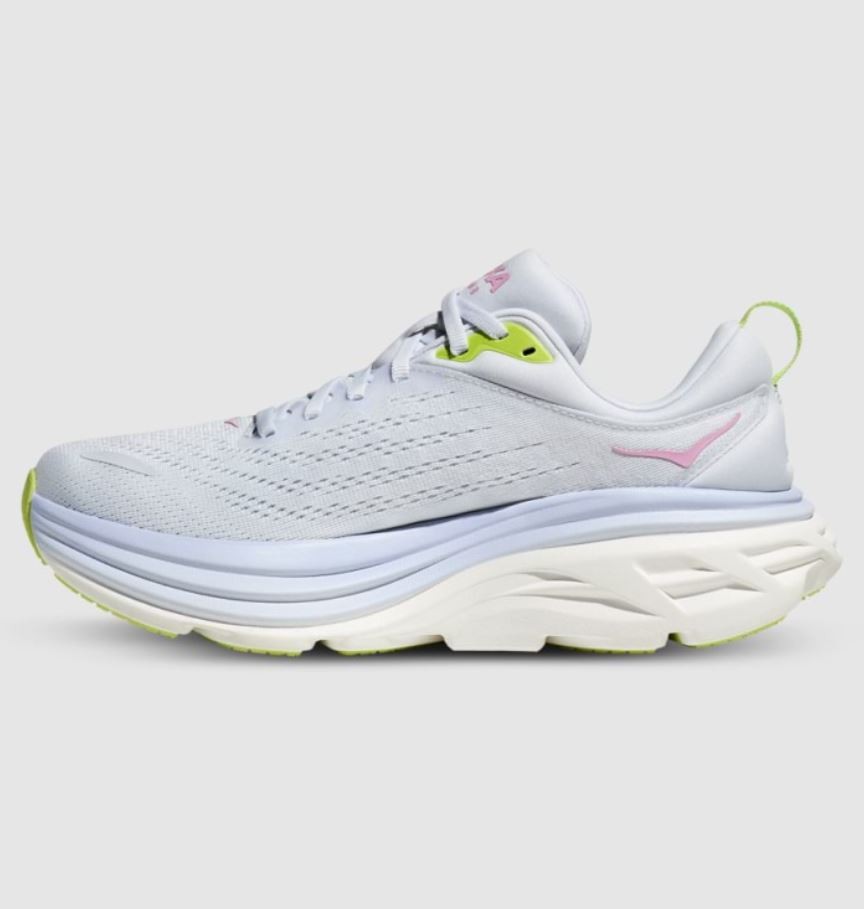 NEW | Hoka Bondi 8 Womens Running Shoes (B) (Sea Ice/Pink Twilight) thumbnail 2