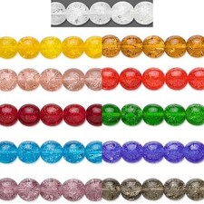 20 Round Crackle Czech Glass Cracked Druk Beads in Many Colors Small - Big