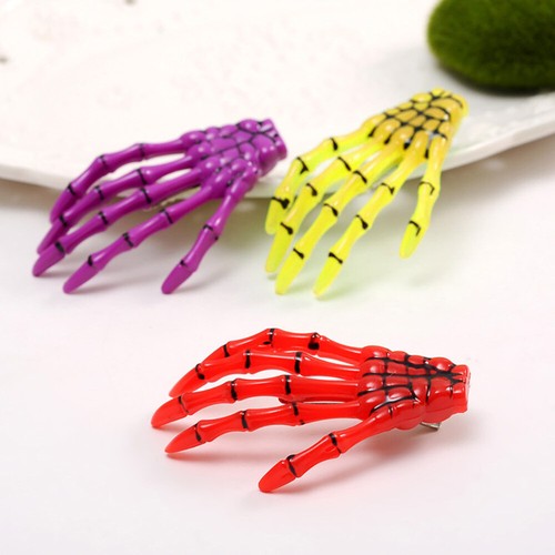 10 pezzi fermagli per capelli cranio barrette osso creativo Halloween scheletro artiglio clip per capelli - Foto 2 di 11