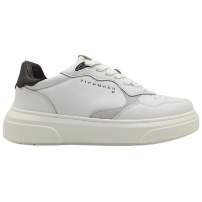 John Richmond Scarpe Sneaker da Uomo Bianco in Vera Pelle Nr45 -20