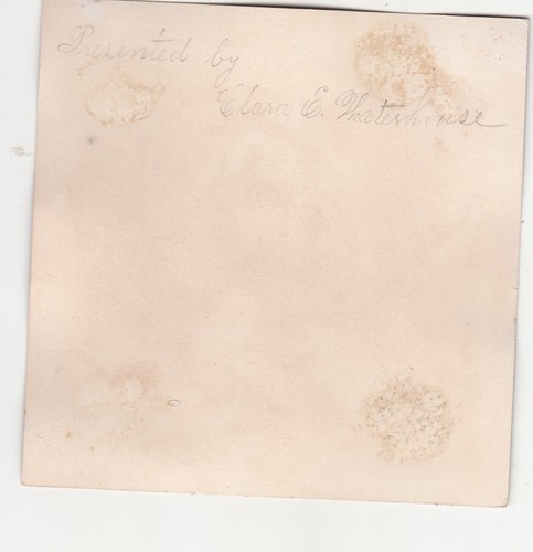 Girl in White Bonnet Purple Yellow Pansies No Advertising Vict Card c1880s - Picture 2 of 2