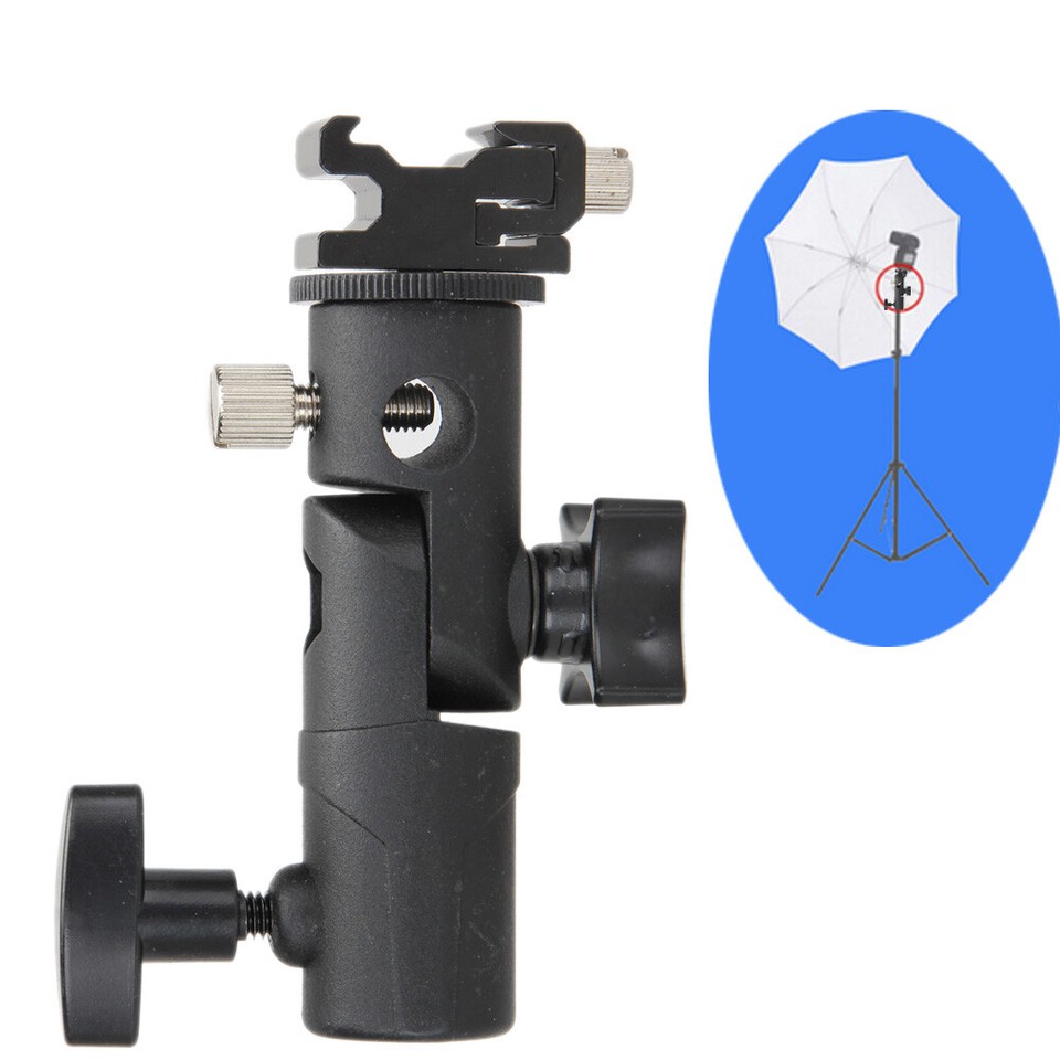 Swivel Flash Hot Shoe Umbrella Holder for Studio Light Stand Bracket