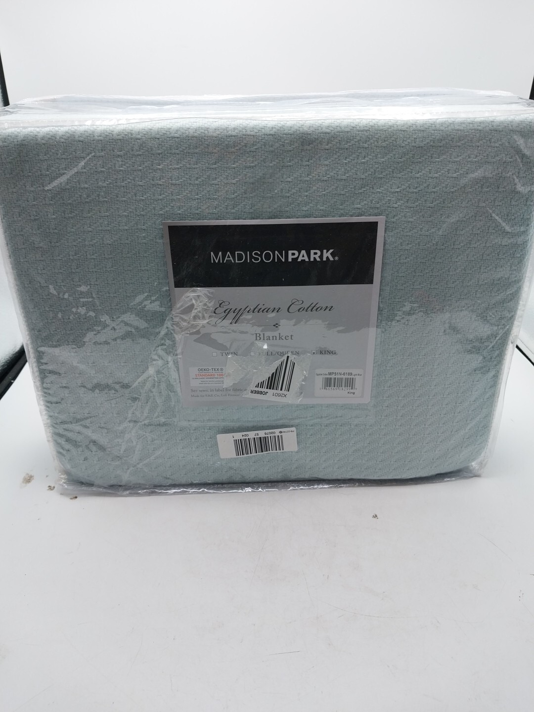 Madison Park Egyptian Cotton Blanket King Size Light Blue eBay