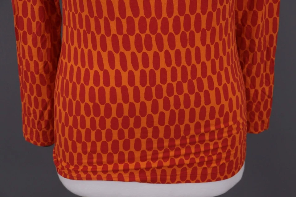 Blusa Camisa Marimekko Ylva 2 Naranja Estampada Manga Larga Talla S Foto 4 de 4