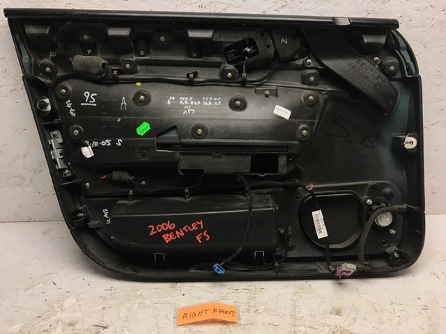 06 07 08 Bentley Flying Spur BLACK COMPLETE RIGHT FRONT INNER DOOR PANEL 