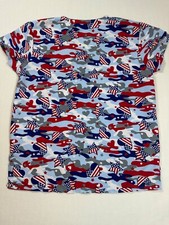 4th of July Cassandra O Scrub Top Size Medium V neck 100 Polyester