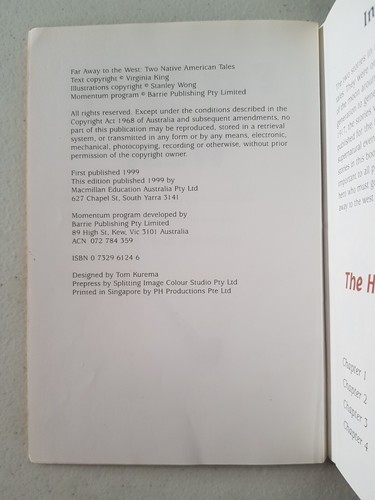 Libro Momentum - 6.2 Far Away To The West 1999 PB Virginia King nativo americano - Imagen 4 de 6