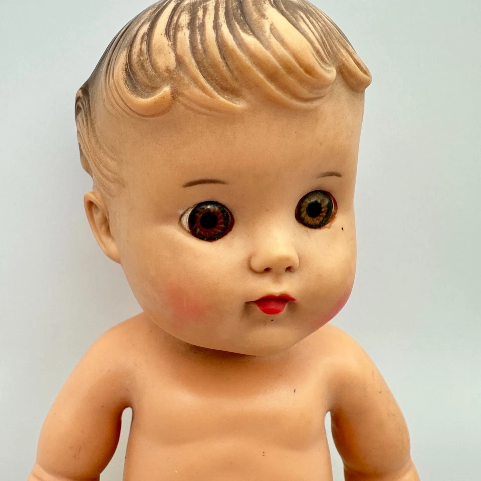 Pantalones amarillos vintage 1956 The Sun Rubber Co. muñeca bebé coleccionable 10" pulgadas Foto 2 de 4