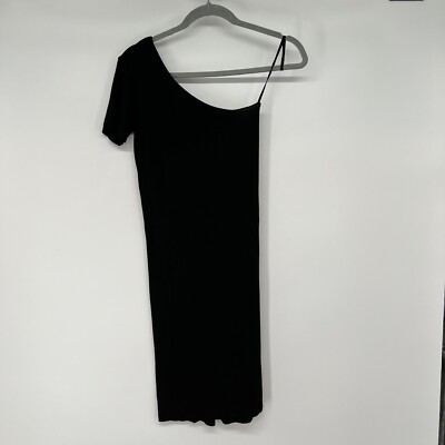 enza costa one shoulder dress ENZA COSTA One-Shoulder Metallic Jersey Midi Dress