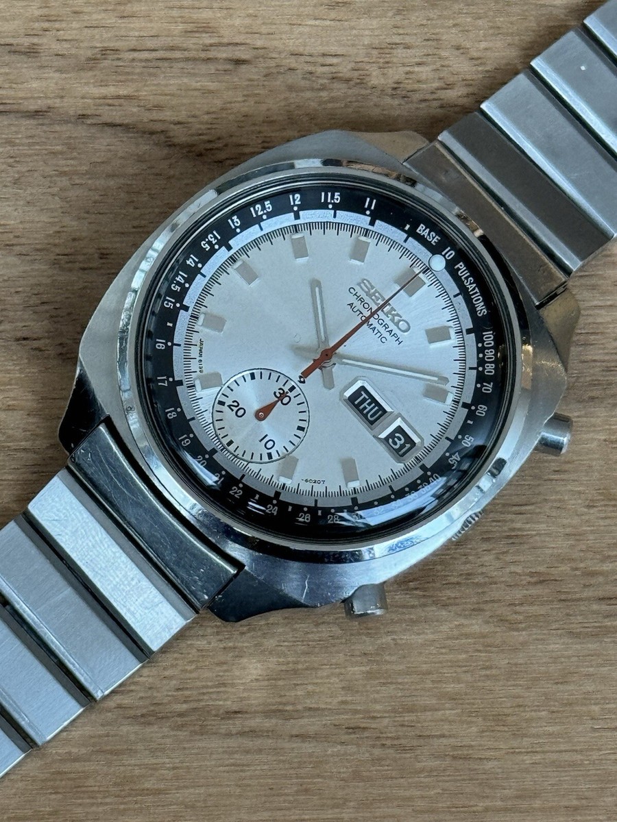 SEIKO 自動巻 6139 6022 パルセーション メディカル クロノグラフ Seiko 6139 6022 Doctor Pulsation Silver Mens Original Preserved