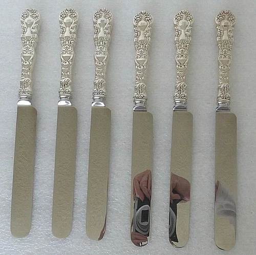 1894 Gorham Art Nouveau Sterling Imperial Chrysanthemum 9.5" Dinner Knives