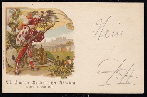 Bayern PP 7/C1/01, Nürnberg XII. Bundesschiessen 1897 mit Sonderstempel
