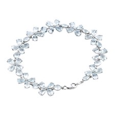 14K. SOLID GOLD BRACELET WITH NATURAL AQUAMARINES