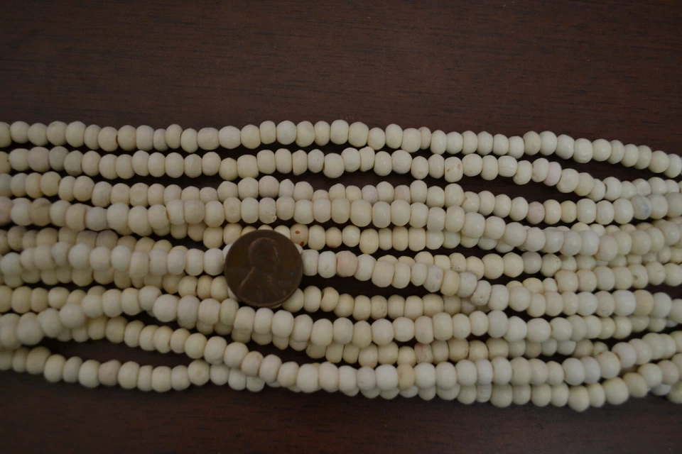 12 STRANDS WHITE ROUND BONE BEADS 6 MM - Image 2 of 2