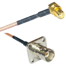 RG316 SMA FEMALE ANGLE to BNC Flange Female RF Cable Rapid-SHIP LOT