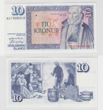 10 Kronur Banknote Island 29.M&auml;rz 1961 Kassenfrisch UNC (138142)