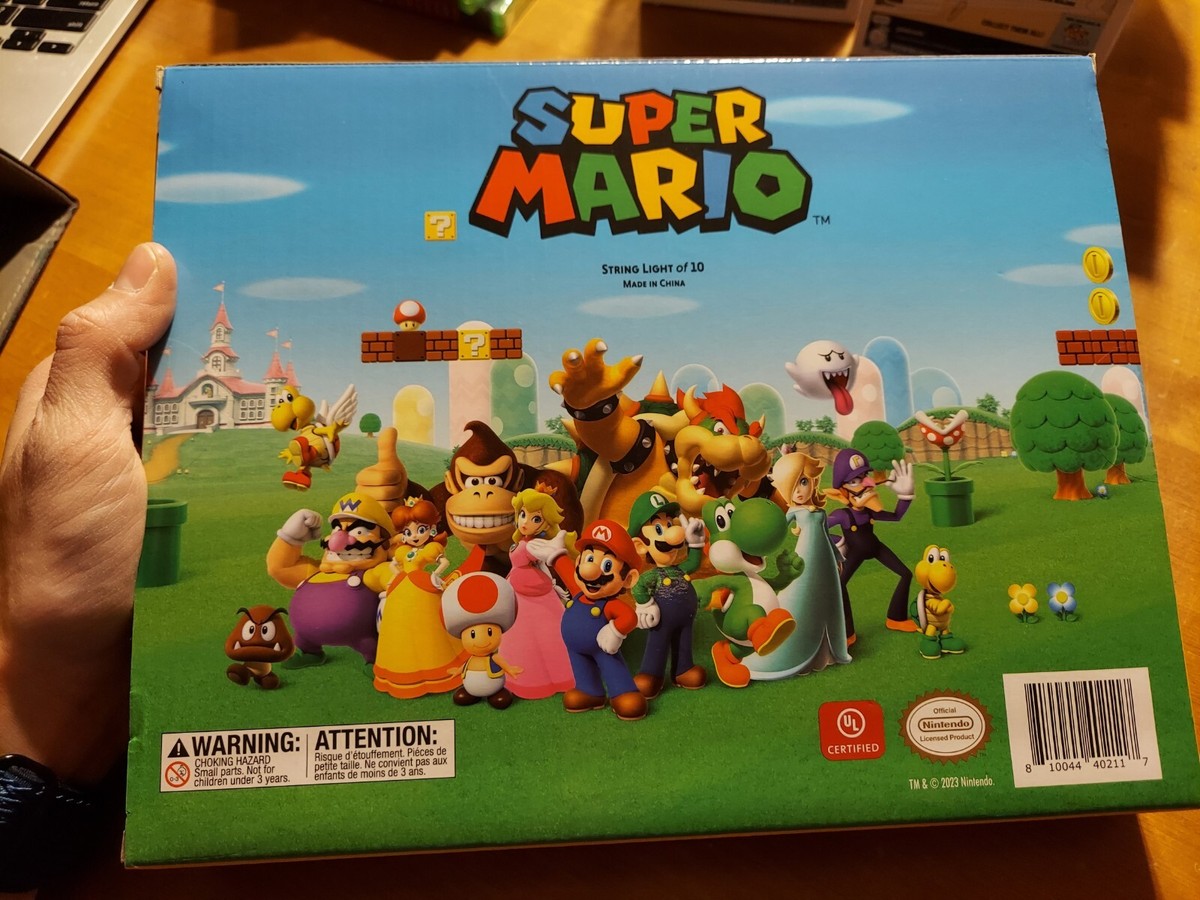 Nintendo Super Mario 10 Coins String Lights Christmas Holiday 8.5