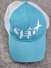 Yeti Coolers Turquoise Fish Snapback Trucker Mesh Hat Ball Cap