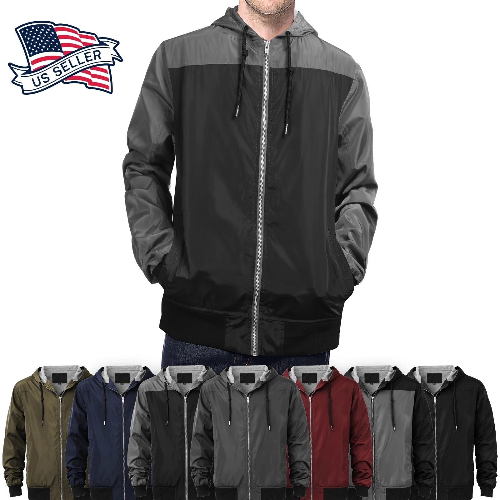 Mens WINDBREAKER Jackets Sports Coat Coach Casual Active Golf Zip up Running
Opens in a new window o