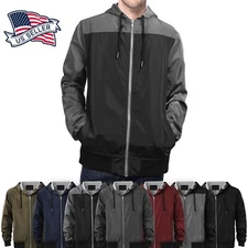 Mens WINDBREAKER Jackets Sports Coat Coach Casual Active Golf Zip up Running