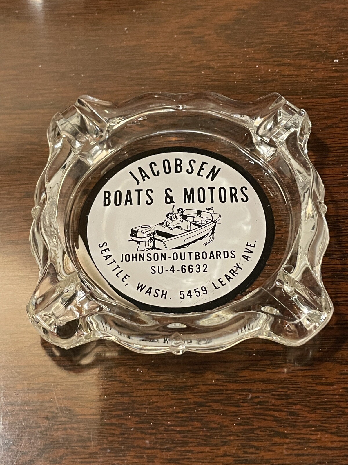 Johnson Outboards Jacobsen Boats & Motors Advertising Clear Glass