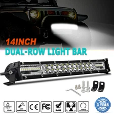 7 14 20 26 32 50" Slim LED Light Bar Spot Flood Combo Driving Truck SUV Offroad