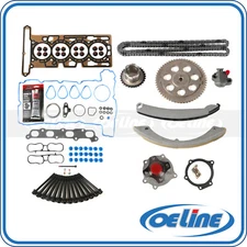 Head Gasket Bolts w/ Timing Chain Kit Water Pump for 04-06 GMC Chevrolet Isuzu