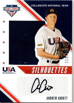 2020 Stars & Stripes SILHOUETTES Cincinnati Andrew Abbott #/213 Autograph/Jsy