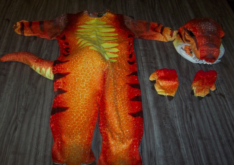 LINDO DISFRAZ DE DINOSAURIO T-REX Talla 18-24 MESES Niño Bebé Disfraz de Halloween Foto 2 de 4