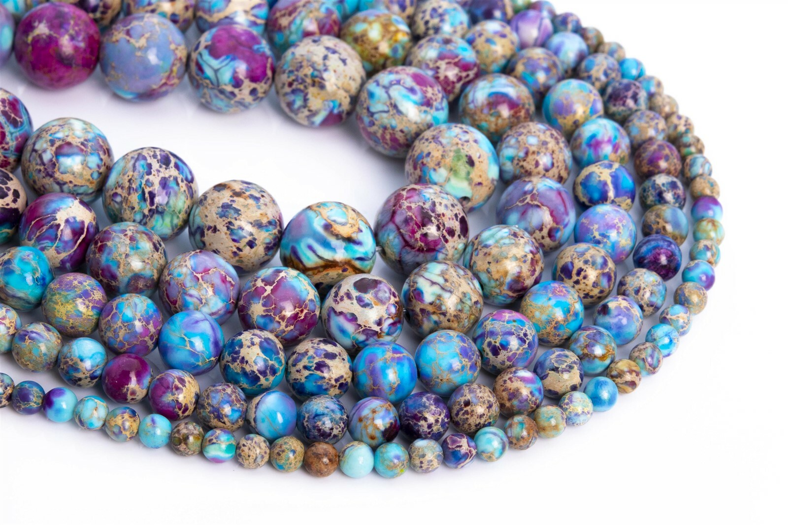 20/" 2 Rows Blue Sea Sediment Imperial Jasper Top drilled Stick Necklace