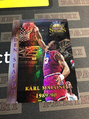 1995-96 Topps NBA Stars Karl Malone Refractor Golden Season #76 SP MINT