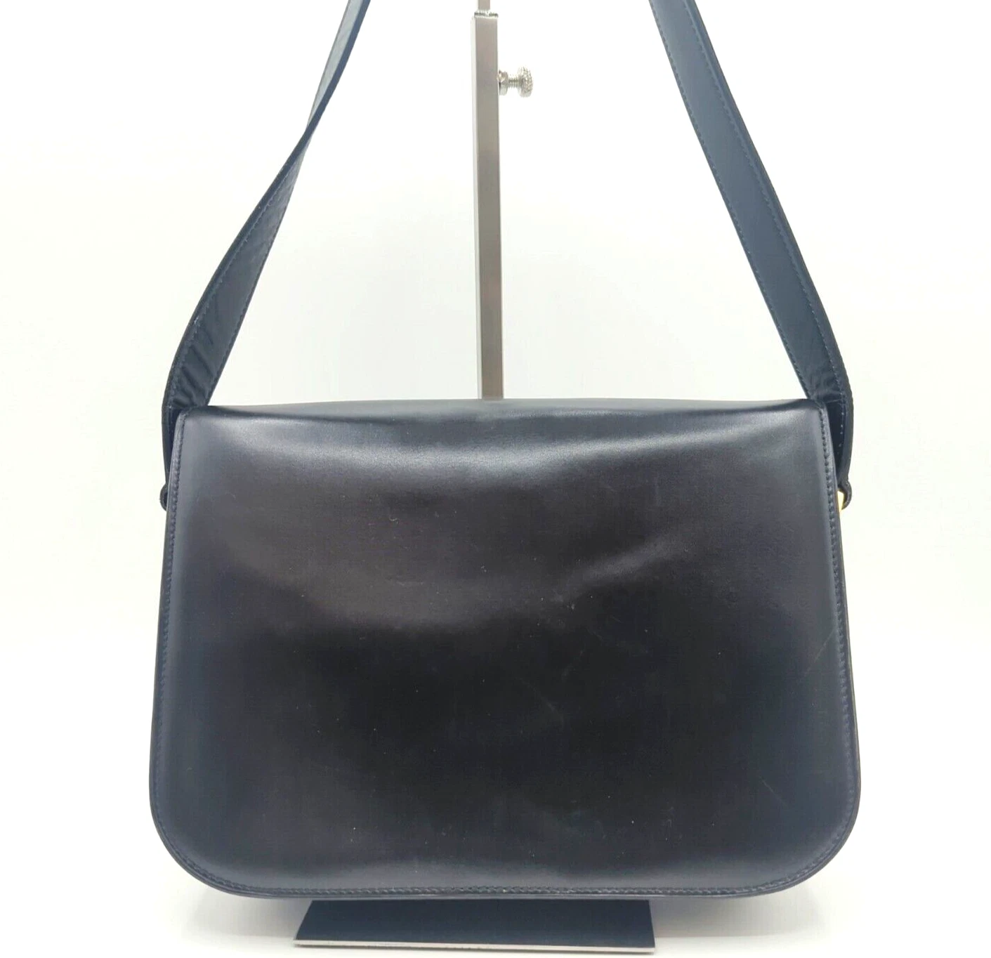 Borsa a tracolla "RARA" CELINE Triomphe punta di cavallo pelle nero oro ferramenta #255