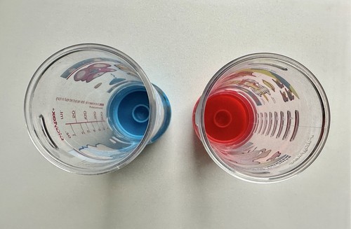 LOTTO biberon vintage vintage anni 90 Playtex decorati drop-in nurser plastica con coperchi - Foto 8 di 9