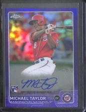 2015 Topps Chrome Purple Refractor Autograph #AR-MT Michael Taylor No 71 of 250