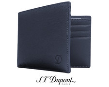 S.T. Dupont 093000B Outlet SLG Blue Grain Leather 6 CC Men Wallet Bill Holder