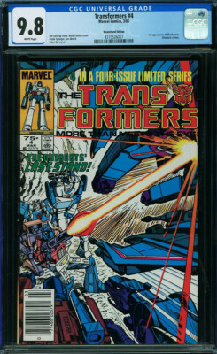 TRANSFORMERS #4 CGC 9.8 1st SHOCKWAVE! NEWSSTAND! MARVEL COMICS