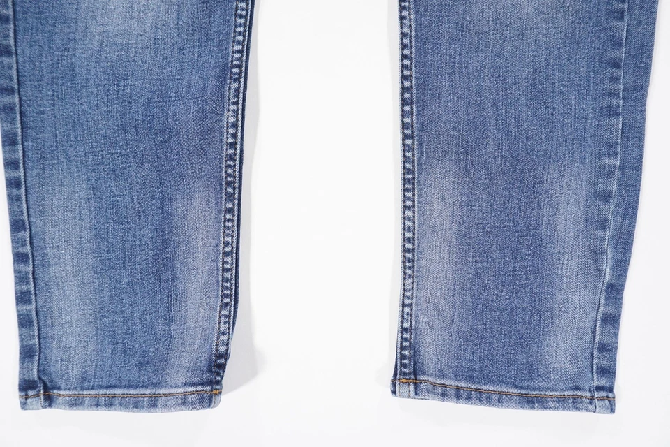 H&M Ragazzi Jeans Gr.158 Blu Medio Pietra Dritto Morbido Denim Stretch XB24 - Immagine 3 di 4