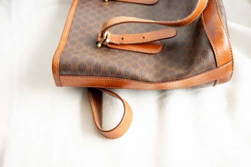 CELINE Hand Bag PVC Leather Macadam Brown Auth from JAPAN - Picture 16 of 17