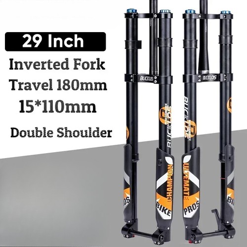 Dual Crown Inverted DH MTB E-bike Air Suspension Fork 26/27.5/29In Travel 180mm