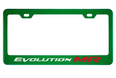 Green License Plate Frame for Evolution MR, Evo MR