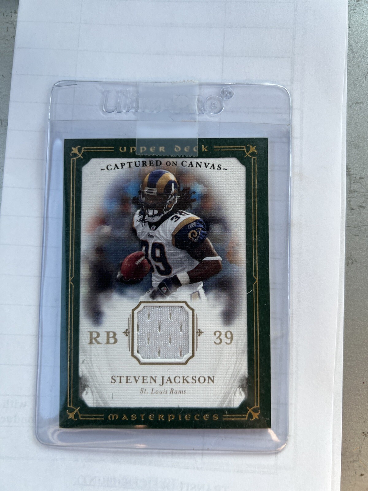 2008 UD Masterpieces Captured on Canvas Jerseys Card #CC59 Steven Jackson  