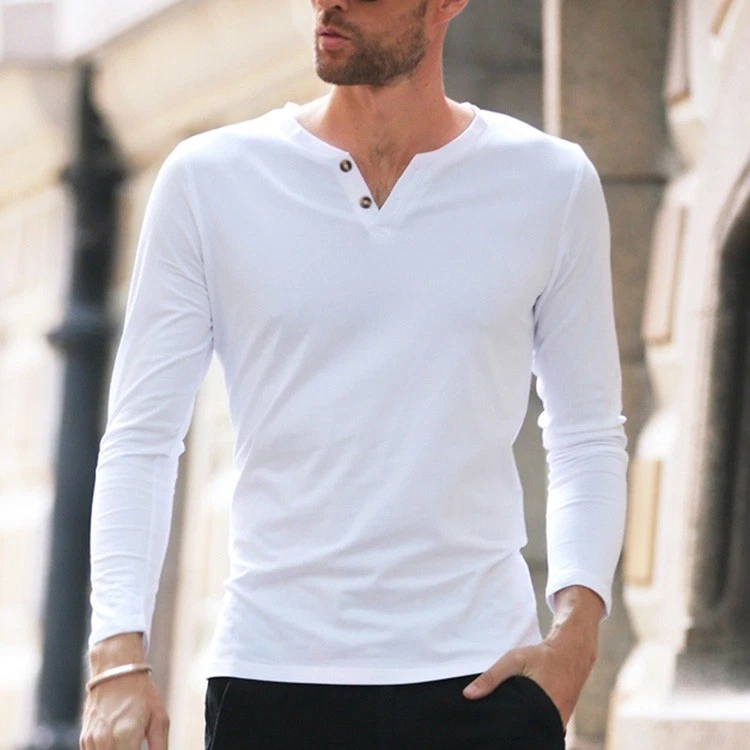 White long sleeve sales shirt v neck