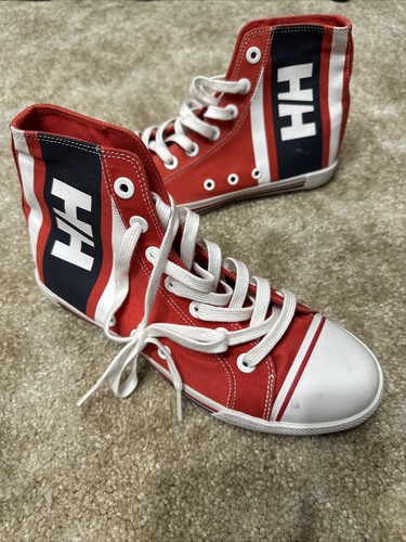 HH Helly Hansen Red WHite & Blue High top toe cap Mens Us Size 6 Women's 7 - Picture 2 of 7