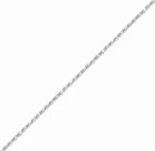 14K Solid Diamond Cut White Gold Rope Chain Necklace Women's 1mm Size 16"-24"