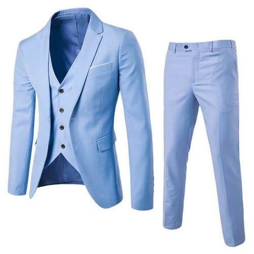 Abiti formali 3 pezzi giacca blazer set pantaloni giacca matrimonio snello - Foto 23 di 76