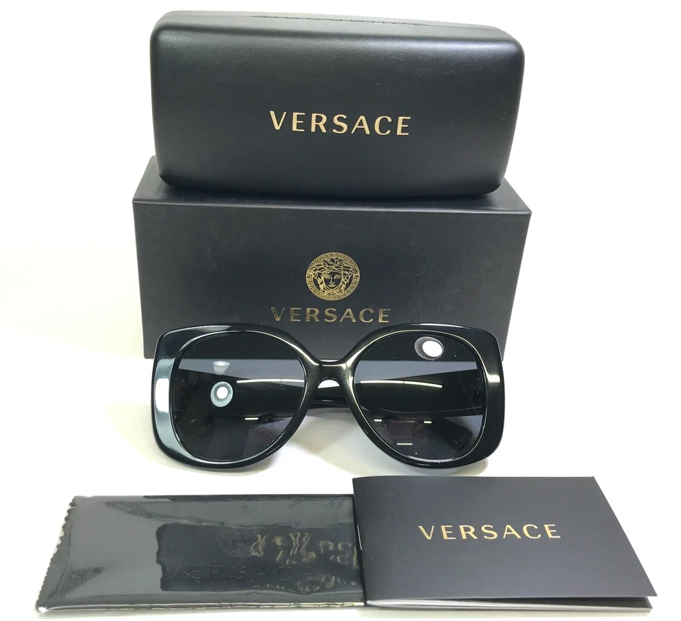 Gafas de sol Versace MOD.4387 GB1/87 pulidas negras doradas logotipos de Medusa 56-19-140 Foto 2 de 4
