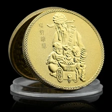 Gold Coin of Chinese God of Wealth Bring Luck Coin Festival Gift Home Decoration
