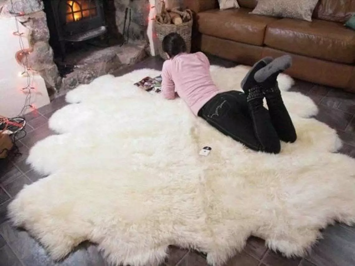 Large sheepskin rug deals