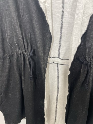 Three Dots Womens Cardigan Tie Front Long Sleeve Black White Size Large - Bild 2 von 6